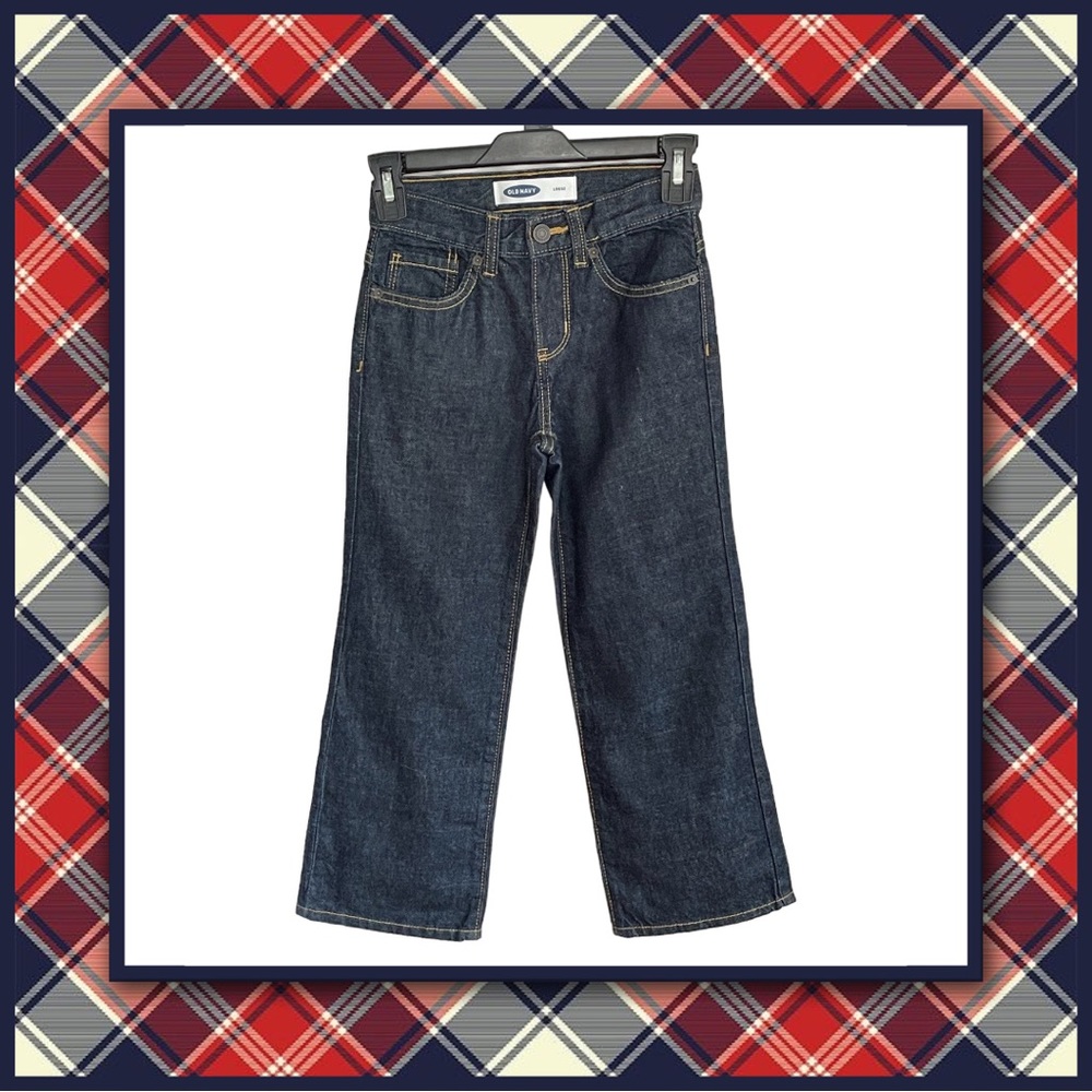 NWOT Old Navy Boys Loose Fit Straight Leg Dark Wash Jeans